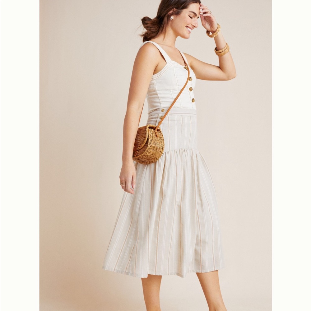 Anthropologie Evonna Striped Skirt
